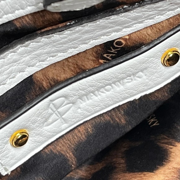 B. Makowsky White Leather Satchel Handbag - Picture 11 of 11